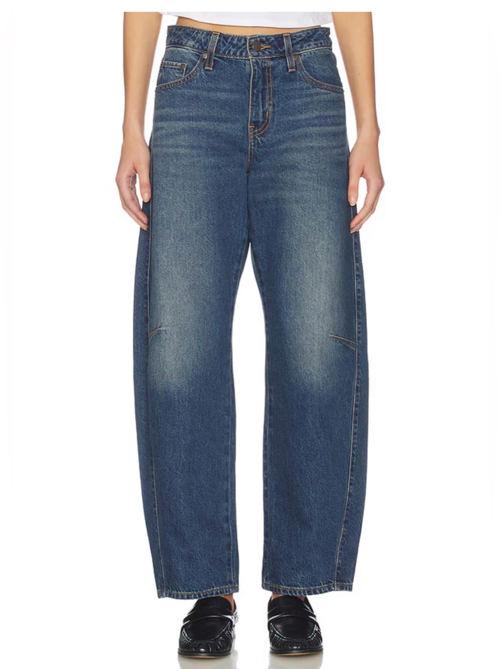 Levi Baggy Dad Barrel Women's Jeans size 24 dark denim wash
